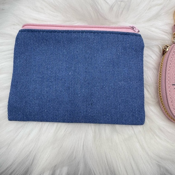 Hello Kitty Denim Blue Pouch and Pink Key Holder Set - Picture 3 of 5